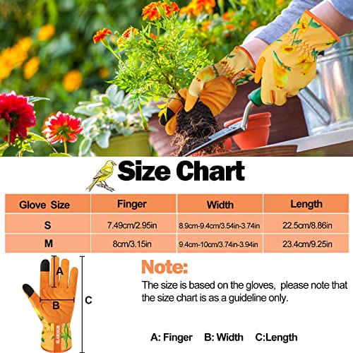 Gardening Gloves for Women,Ladies Gardening Gloves with Touchscreen Finger,Gardening Gauntlets for Women,Microfiber Leather Women Gardening Gloves for for Yard, Garden, Cleaning, Camping, Landscaping