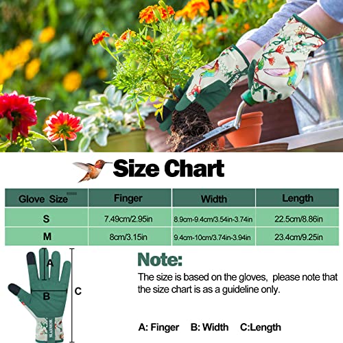 Gardening Gloves for Women,Ladies Gardening Gloves with Touchscreen Finger,Gardening Gauntlets for Women,Microfiber Leather Women Gardening Gloves for for Yard, Garden, Cleaning, Camping, Landscaping