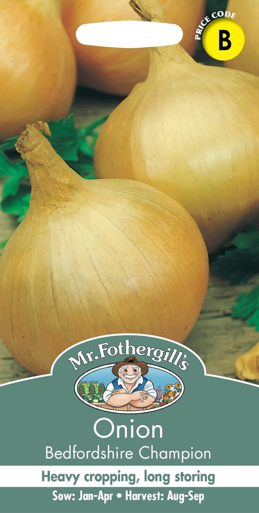 Mr Fothergills Seeds Ltd 19974 Vegetable Seeds, Onion Bedfordshire Champion, Brown,Yellow