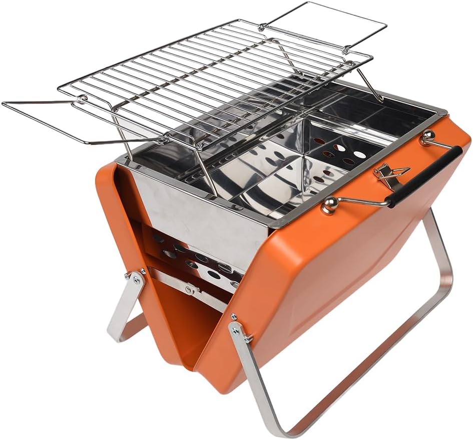 Portable Suitcase Bbq - Burnt Orange