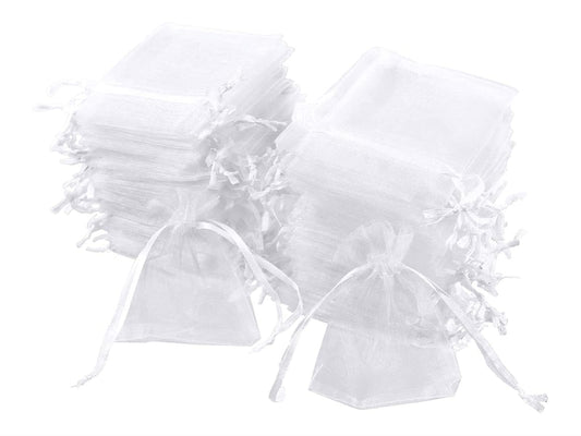 Strawberry bags - 100 Pcs Organza Bags White 7x9cm Small