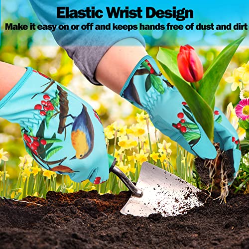 Gardening Gloves for Women,Ladies Gardening Gloves with Touchscreen Finger,Gardening Gauntlets for Women,Microfiber Leather Women Gardening Gloves for for Yard, Garden, Cleaning, Camping, Landscaping