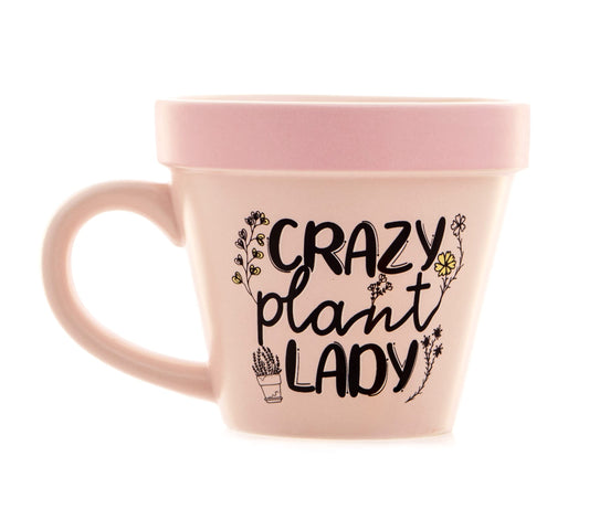 Boxer Gifts 'Crazy Plant Lady' Plant Pot Mug | Funny Gardening Gifts for Women - Houseplant Gift for Plant Lovers | Garden Present for Mum On Christmas & Birthday, Pink