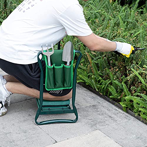 Green Haven Heavy Duty Garden Kneeler Seat with Handles & Tools Bag - Multi-Use Foldable EVA Foam Padded Garden Kneeler - Lightweight Kneeling Stool for Gardening - Portable Garden Kneeler Seat