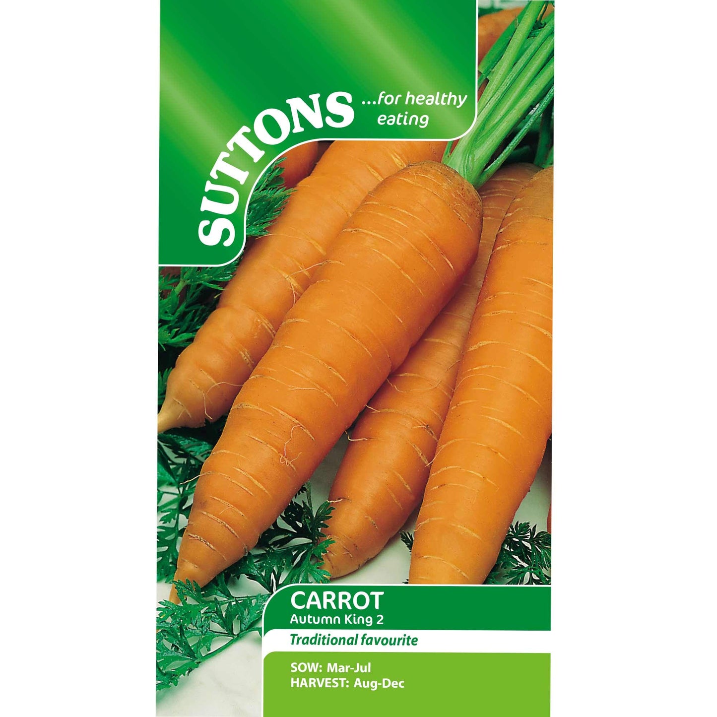 Suttons Carrot Seeds - Autumn King 2, Vegetable Seed, Approx. 1100 Seeds per Pack, Grow Your own, Ideal for Beds and Borders and Greenhouses