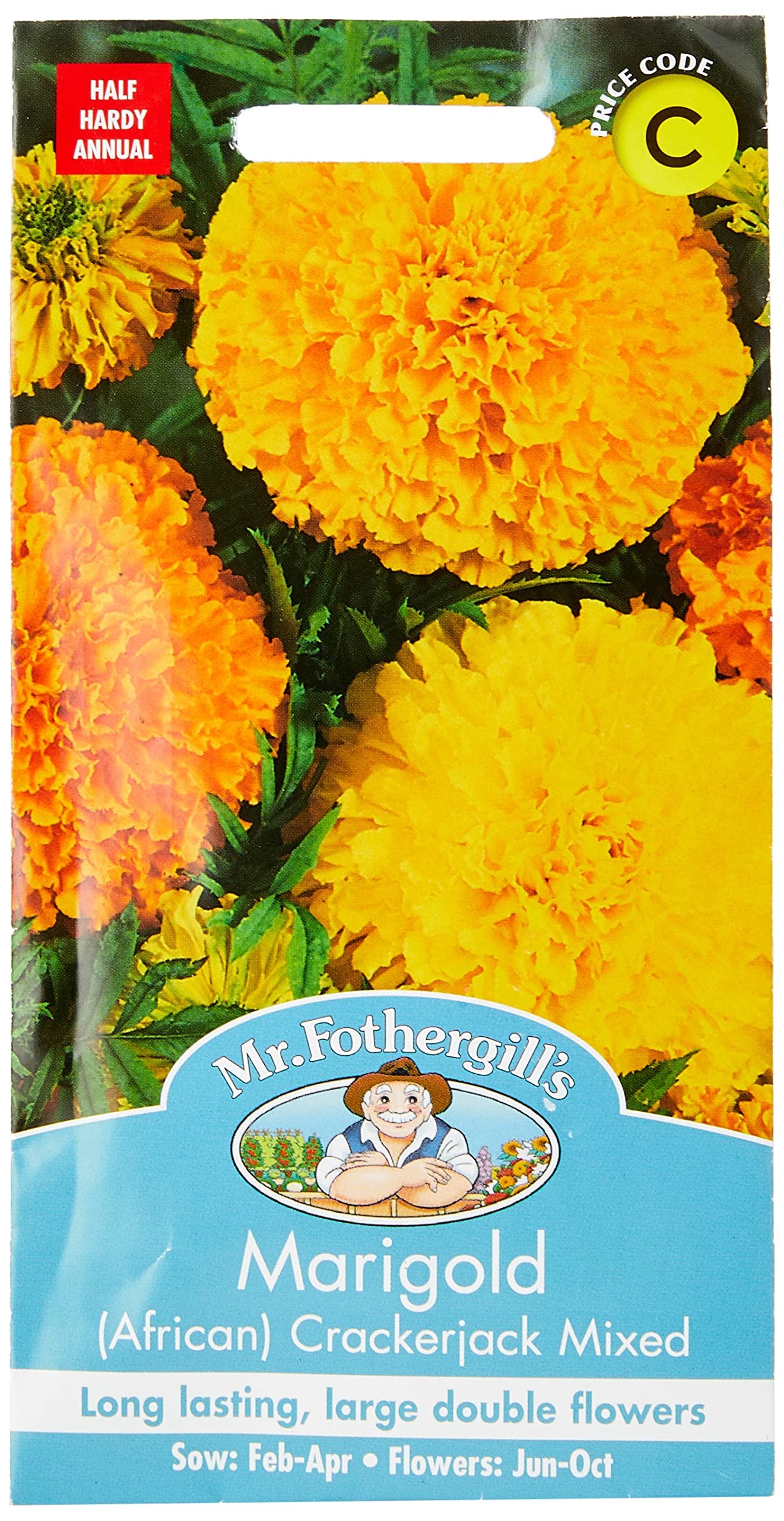 Mr Fothergill?s Seeds Ltd 24949 Flower Seeds, Marigold (African) Crackerjack Mixed