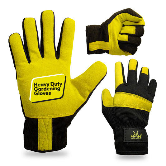 Gardening Gloves For Women Men - Heavy Duty Work Gloves Men Women - Dexterity Gloves – Thorn Proof Safety Gloves garden gloves women Men mechanic gloves builders gloves (Small, Yellow)