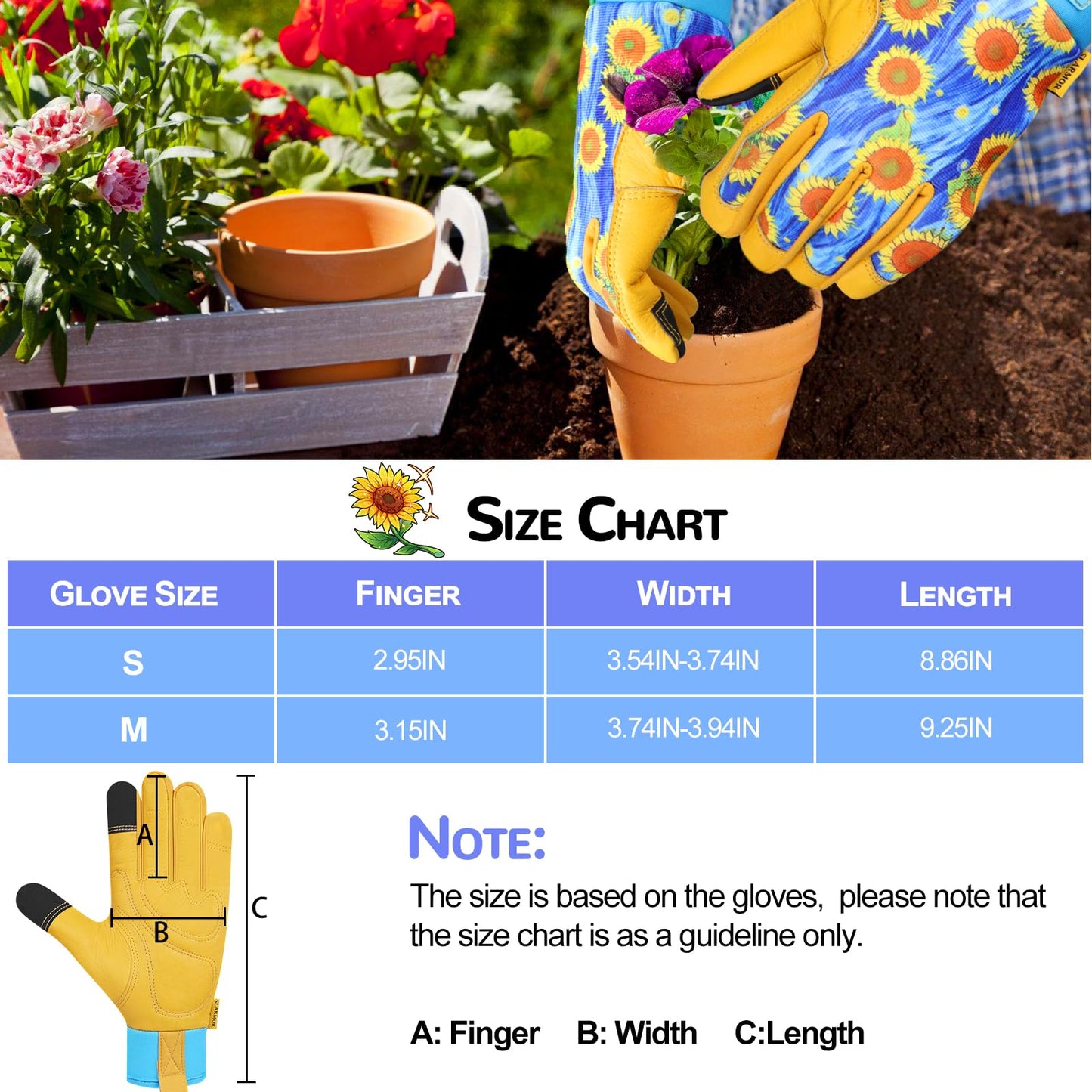 Gardening Gloves for Women,Ladies Gardening Gloves with Touchscreen Finger,Gardening Gauntlets for Women,Microfiber Leather Women Gardening Gloves for for Yard, Garden, Cleaning, Camping, Landscaping