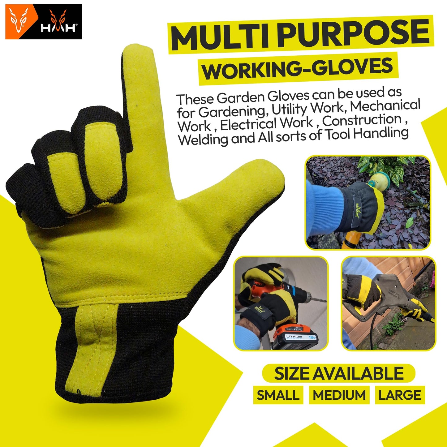 Gardening Gloves For Women Men - Heavy Duty Work Gloves Men Women - Dexterity Gloves – Thorn Proof Safety Gloves garden gloves women Men mechanic gloves builders gloves (Small, Yellow)