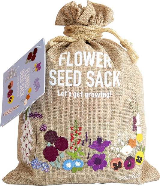 Scott&Co. Flower Seed Variety Pack - 30 Different Varieties of Flower Seeds to Grow Your Own. Butterfly and Bee Attracting, Grow Indoor and Outdoor. Gardening Gifts for Women and Men