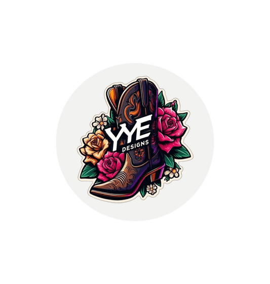 White Yve Designs Sticker