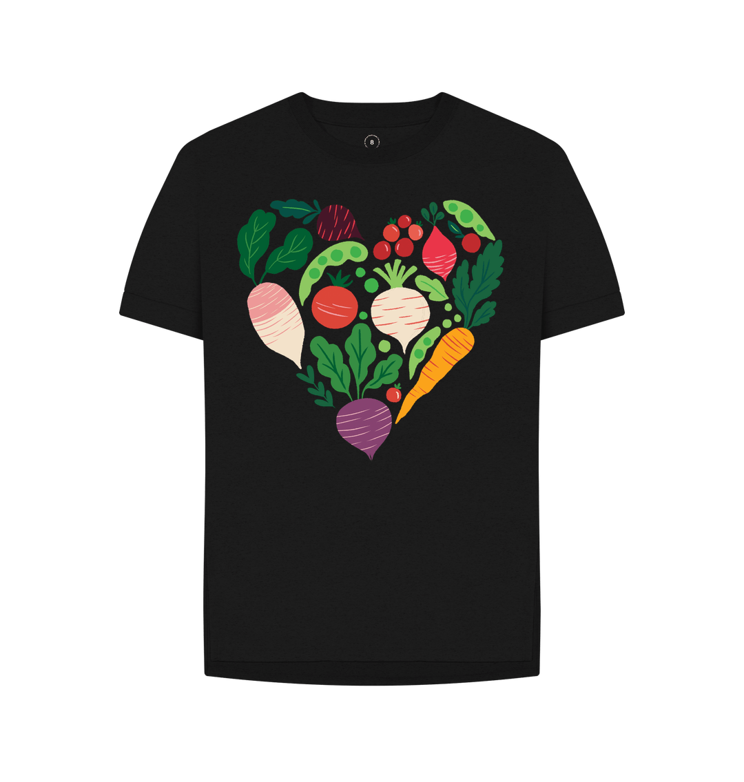 Black Vegetable heart T-shirt