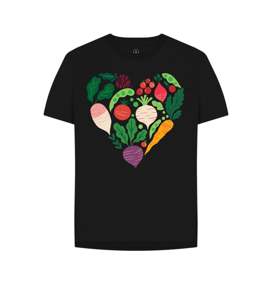 Black Vegetable heart T-shirt